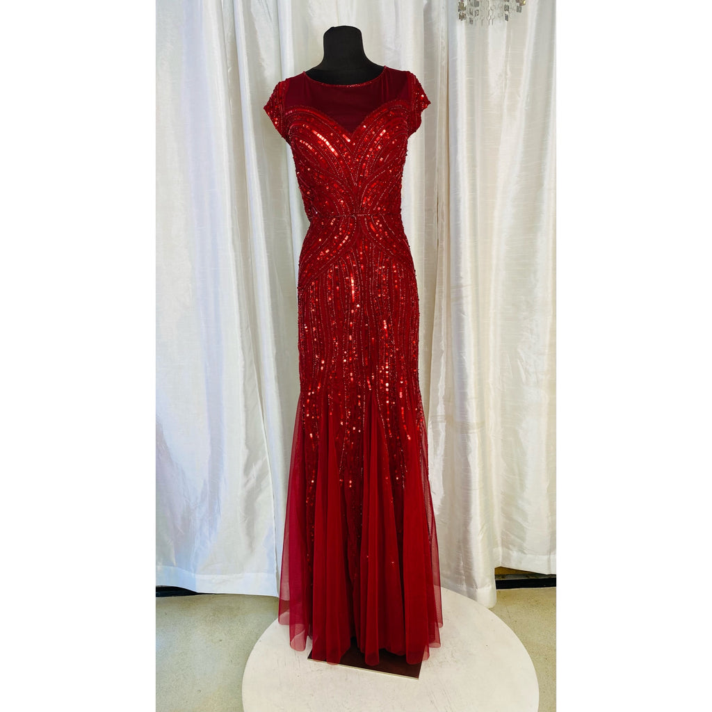 ADRIANA PAPELL Long Gown Red Size 14 NWT