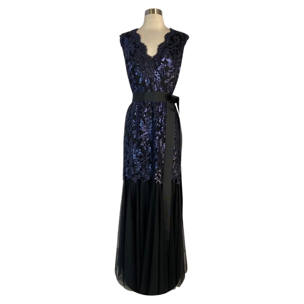 TADASHI Long Gown Navy/Black Size 10