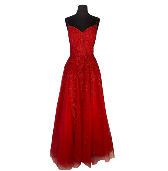 STELLA COUTURE Long A-Line Gown Red Size 14