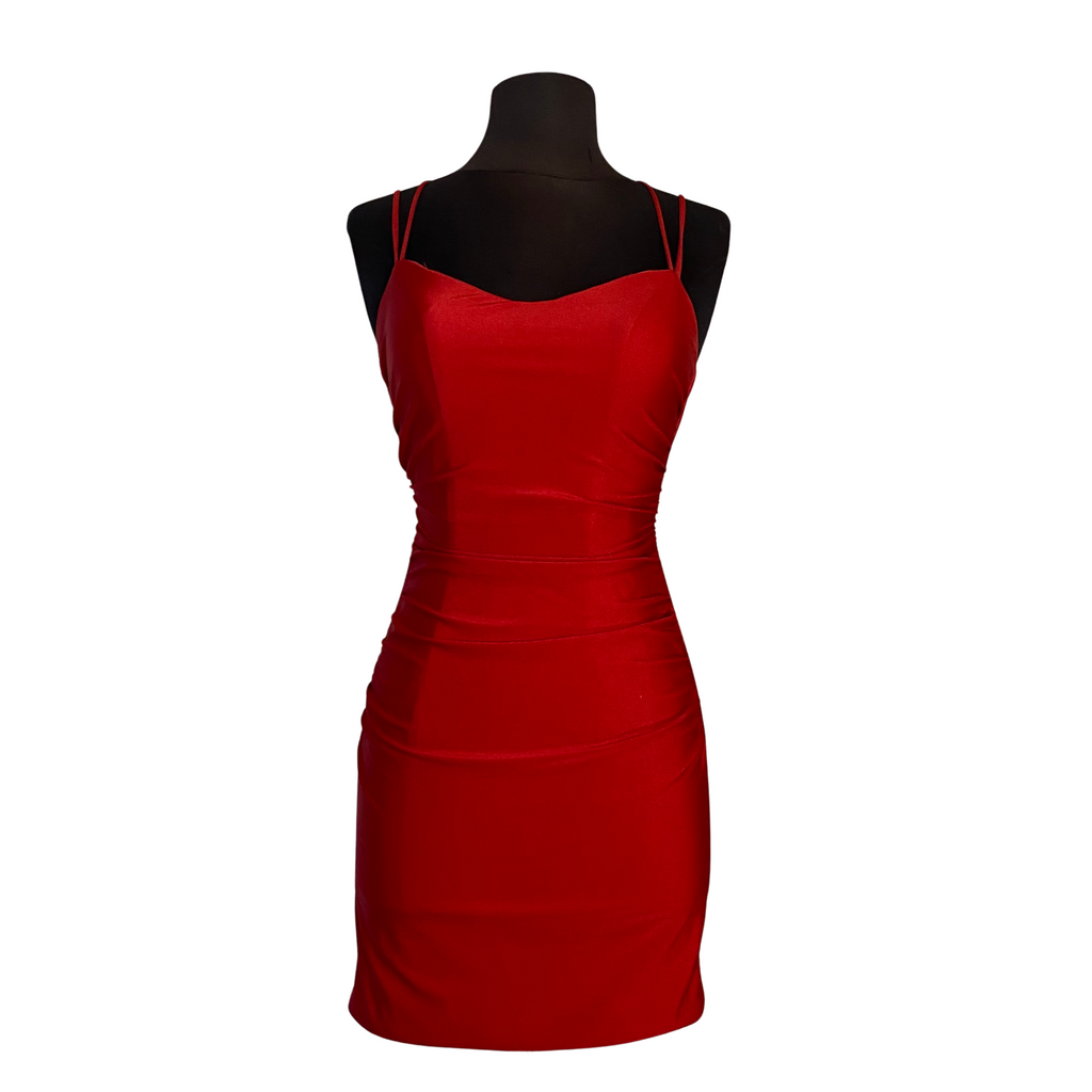 BOUTIQUE Short Satin Cocktail Dress Red Size 0