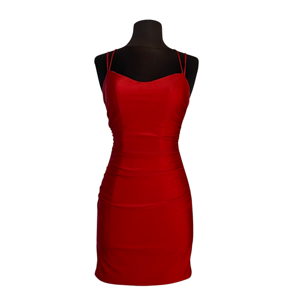 BOUTIQUE Short Satin Cocktail Dress Red Size 0