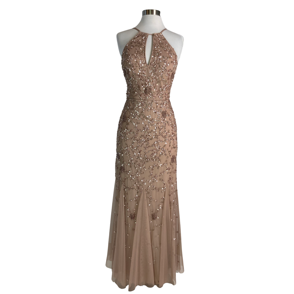 ADRIANNA PAPELL Long Gown Blush Size 4