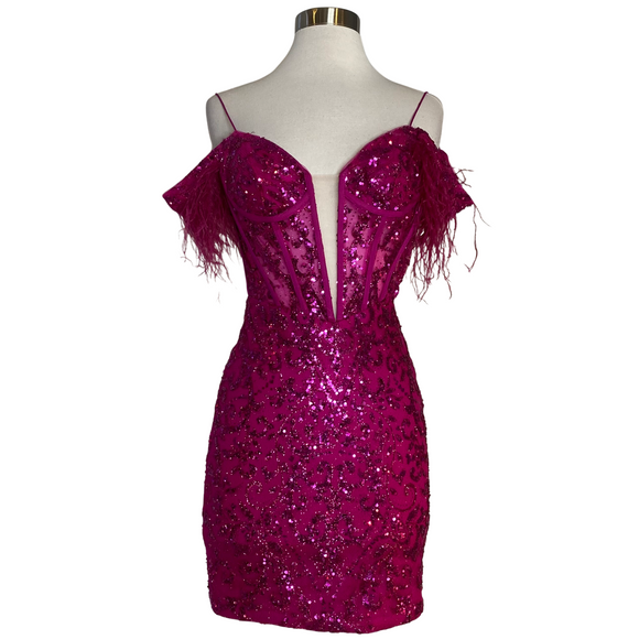 RACHEL ALLAN Style 40295 Short Cocktail Dress Pink Size 00