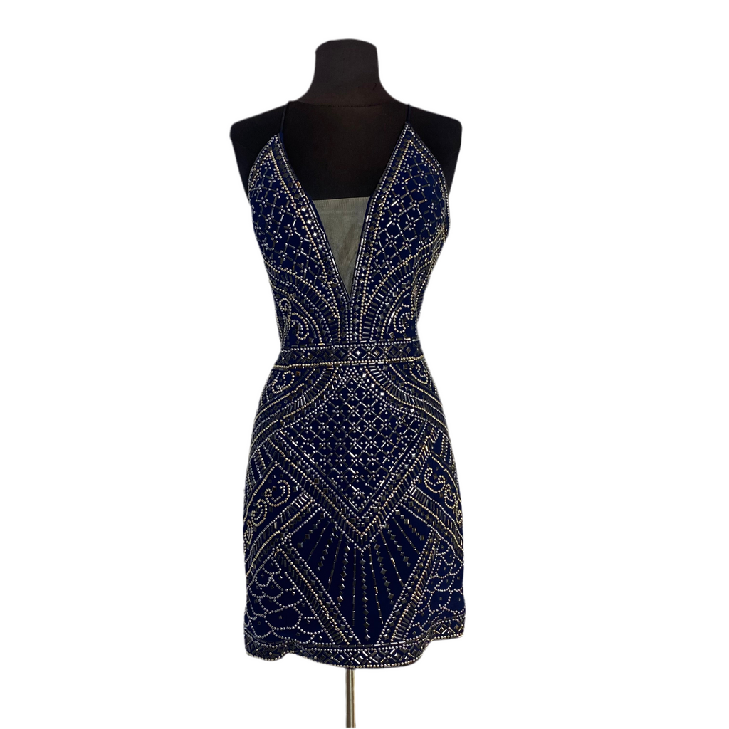 ALYCE DESIGNS Short Cocktail Dress Navy Size 12