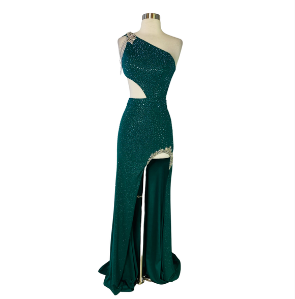 ELLIE WILDE by Mon Cheri EW34060 Glitter Jersey Long Gown Size 0