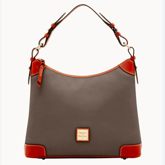 DOONEY & BOURKE Pebble Grain Hobo Elephant Gray/Tan Handbag