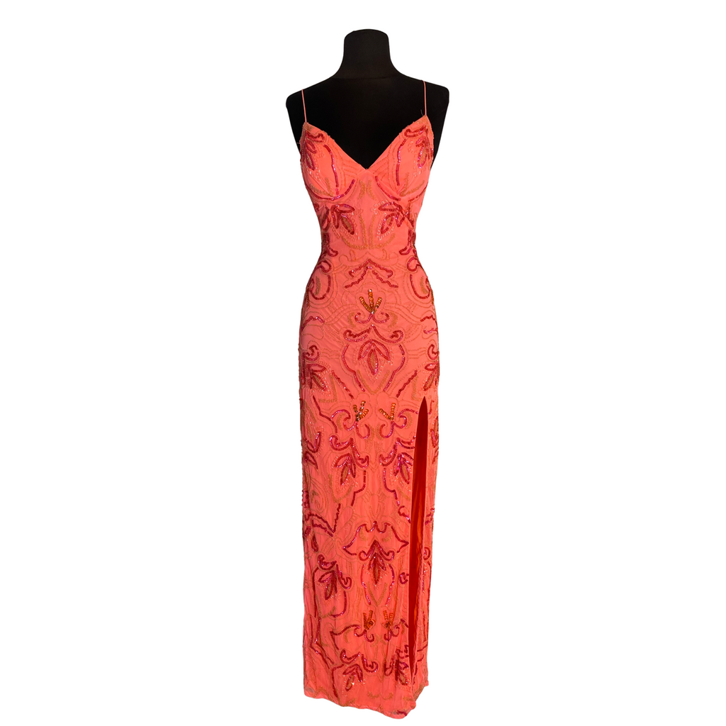 ALYCE PARIS Style 88007 Long Gown Pink/Coral Size 2