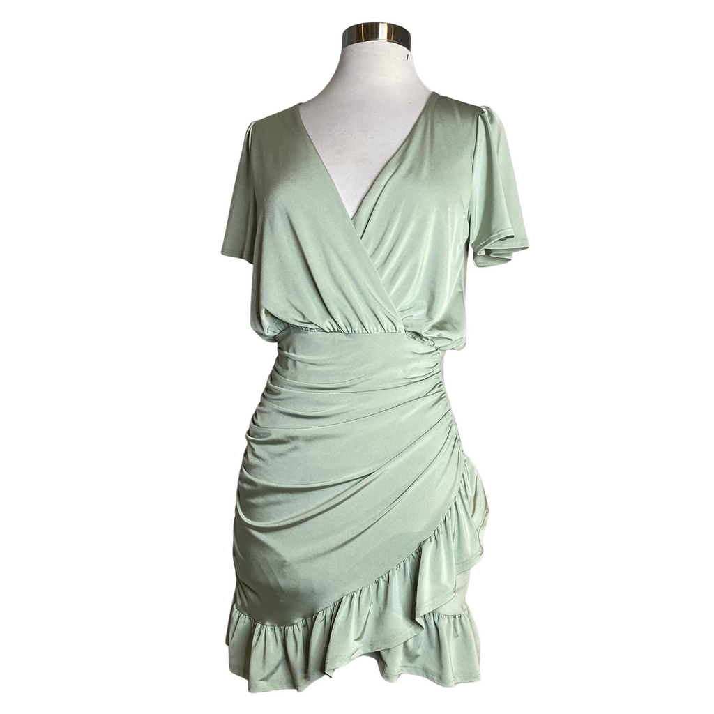 BLUE BLUSH Cocktail Dress Sage Green Size Small