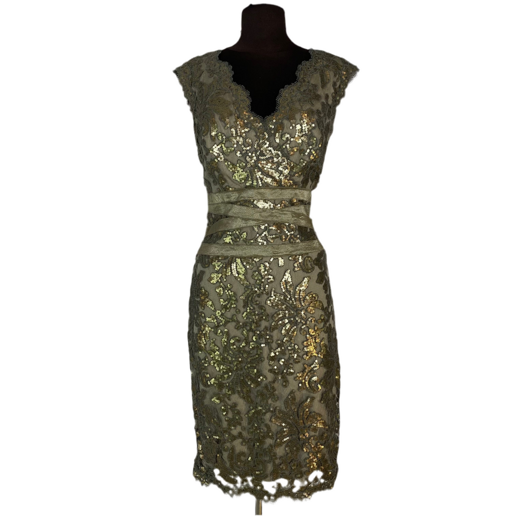 TADASHI Short Cocktail Dress Taupe Size 6