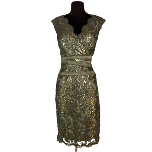 TADASHI Short Cocktail Dress Taupe Size 6