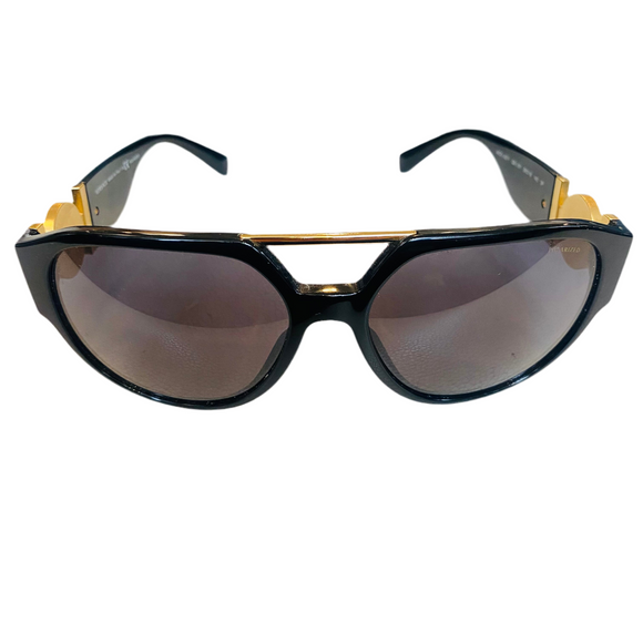 VERSACE Black/Gold Sunglasses NIB