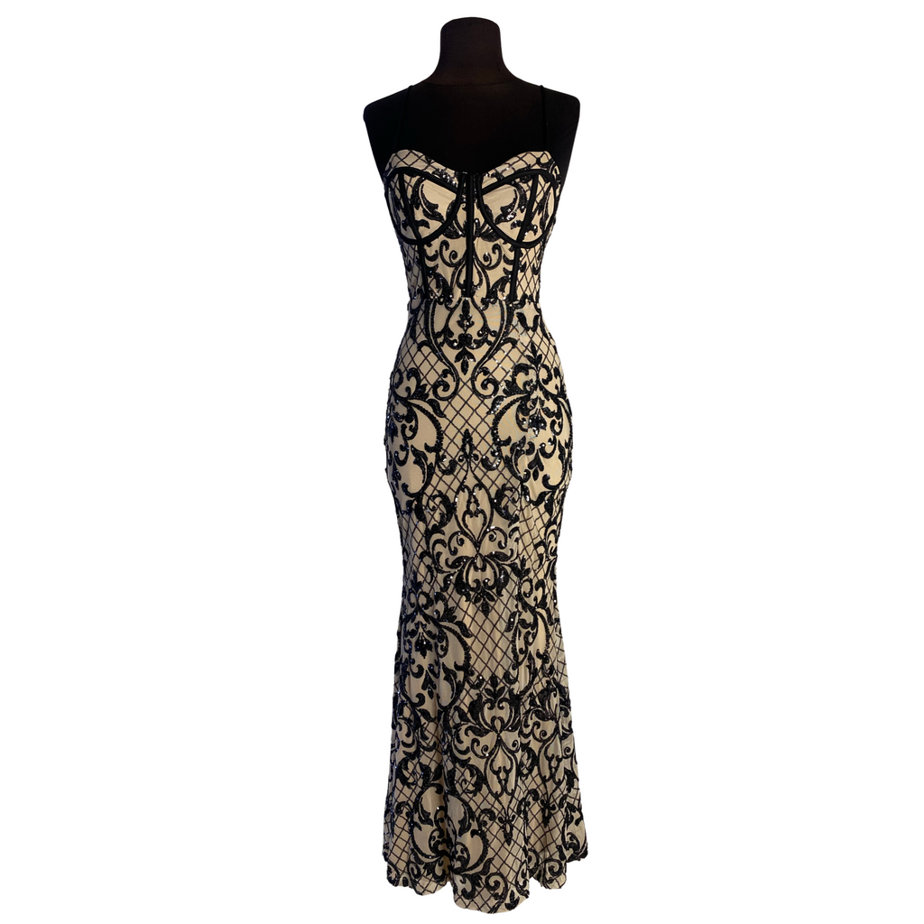 BOUTIQUE Long Gown Nude/Black Size Small