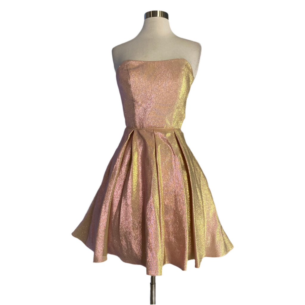 BLONDIE NITES Short Strapless Cocktail Dress Iridescent Pink Size 1