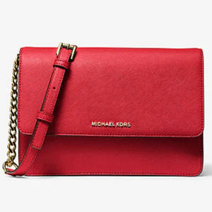 MICHAEL KORS Daniela Large Saffiano Leather Crossbody Bag Red