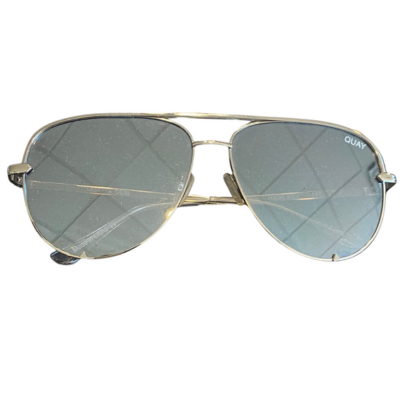 QUAY Aviator Sunglasses Silver Tone