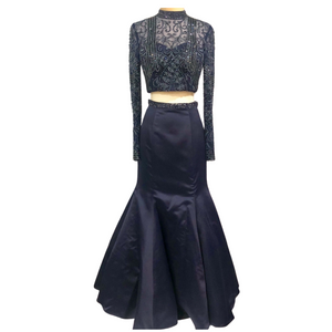 Sherri Hill Long Navy Two Piece Style Exchange Boutique PGH Sherri Hill Long Navy Two Piece Style Exchange Boutique PGH