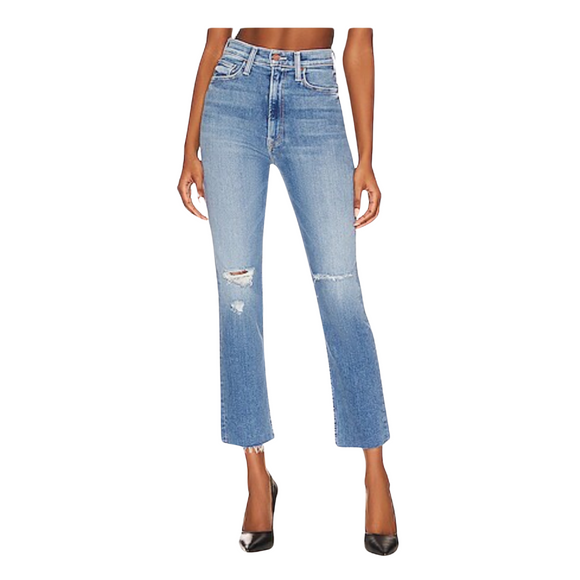 MOTHER High Waisted Rider Ankle Fray in Party Like A Pirate Size 26
