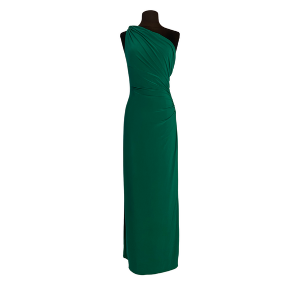 CHAPS Evening Long One Shoulder Gown Green Size 10