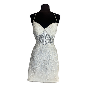 SHERRI HILL Short Dress White Size 2