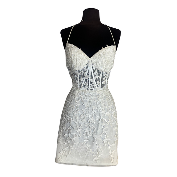 SHERRI HILL Short Dress White Size 2