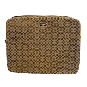 COACH Signature C Jacquard Laptop Case Brown