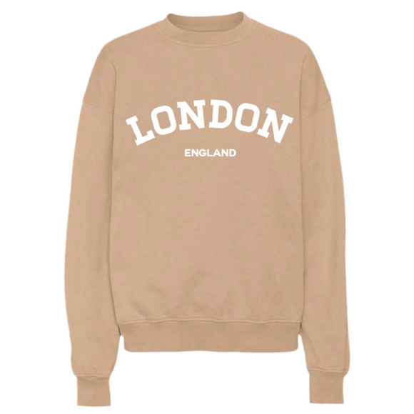 DEPARTURE London Sweatshirt Tan Size Medium
