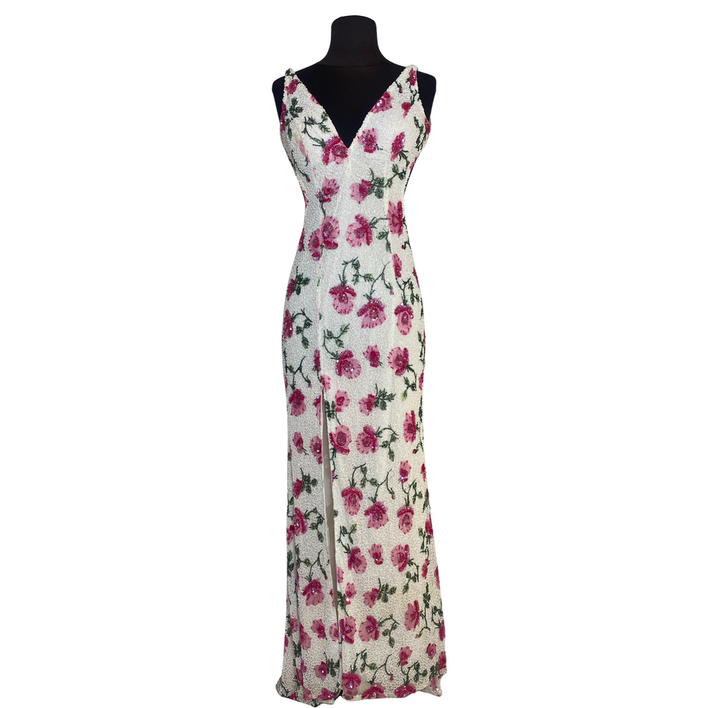 SHERRI HILL Style 56300 White Floral Size 2