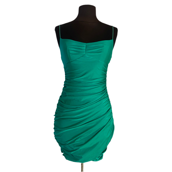 CEFIAN Short Cocktail Dress Green Size Small