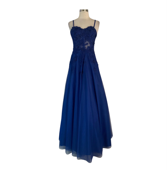 XSCAPE Long Gown Navy Size 4