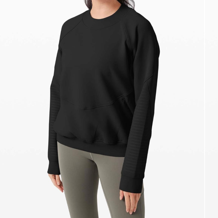 Lululemon City Sweat Crew Spacer Black Size 10 NWOT