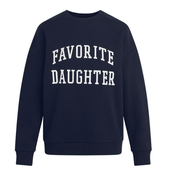 NORDSTROM Collegiate Cotton Blend Sweatshirt Favorite Daughter Navy Size Medium