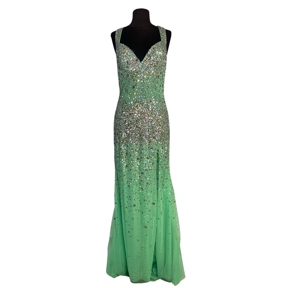 ENVIOUS Long Gown Green Size 12 NWT