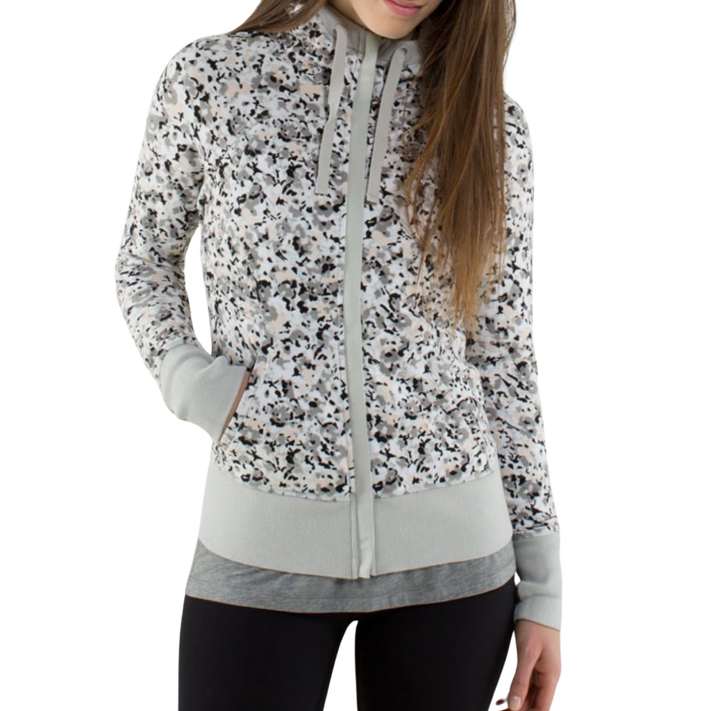 LULULEMON After Asana Hoodie Not So Petite Fleur Silver Spoon / Silver Spoon Size S/M
