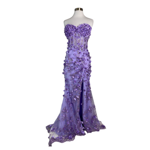 ANDREA & LEO COUTURE Style A1117 Long Gown Purple Size 8