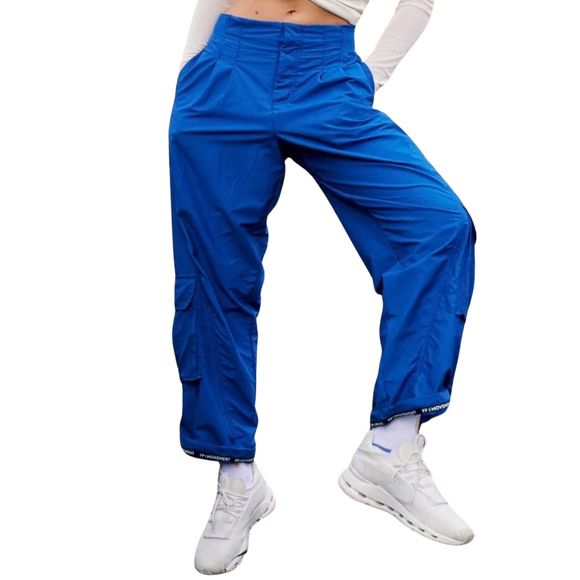 FREE PEOPLE Mesmerize Me Solid Pants Royal Blue Size Small
