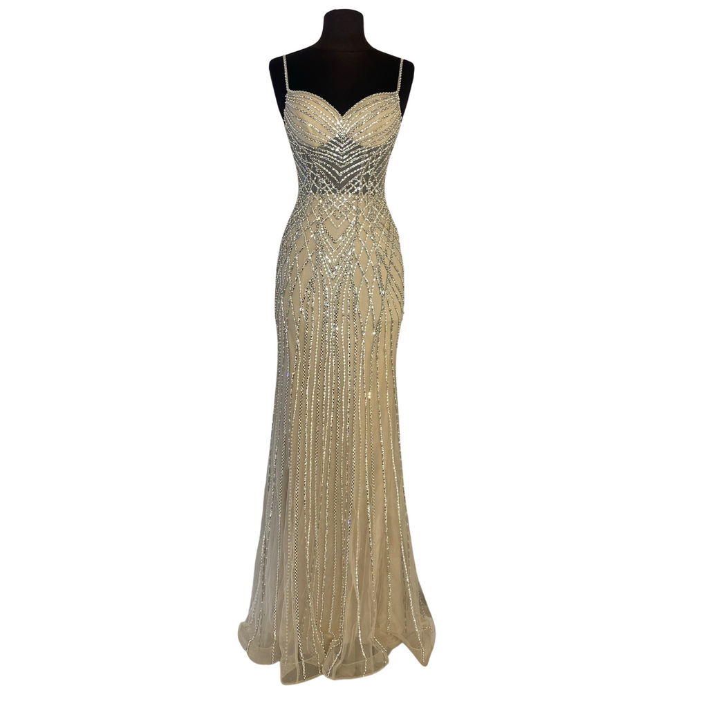 MAJA BELLA Long Fitted Gown Champagne Size 00