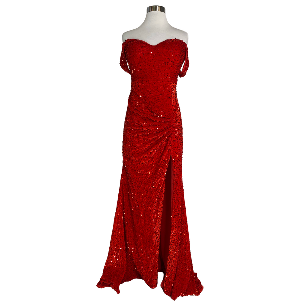 BOUTIQUE Long Sequin Gown Red Size 2