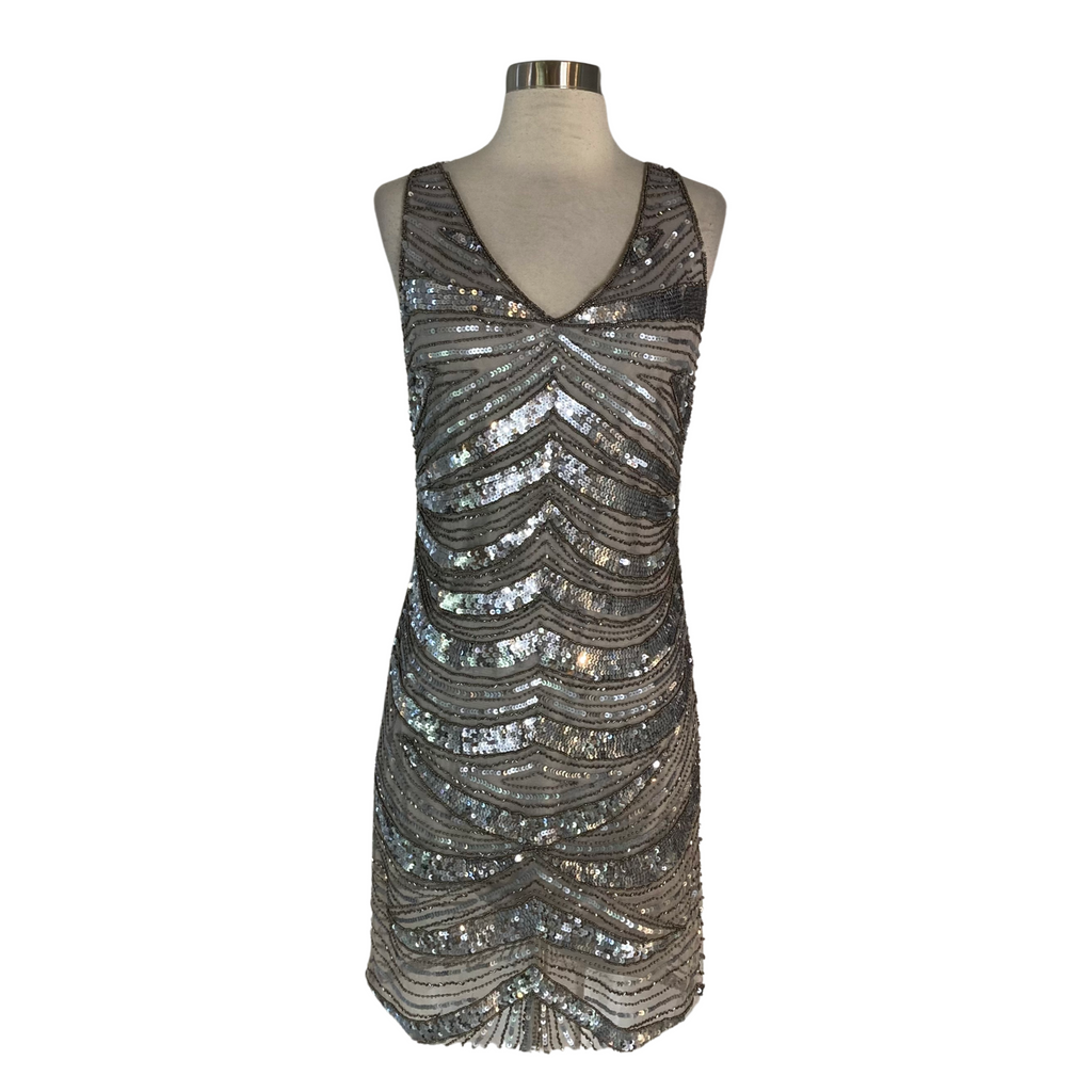 Boutique Short Silver Cocktail Dress Size 6