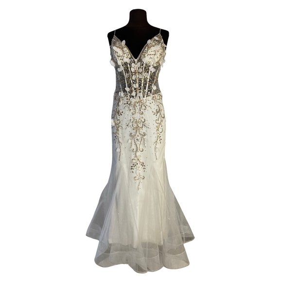 JOVANI Long Gown White Size 4