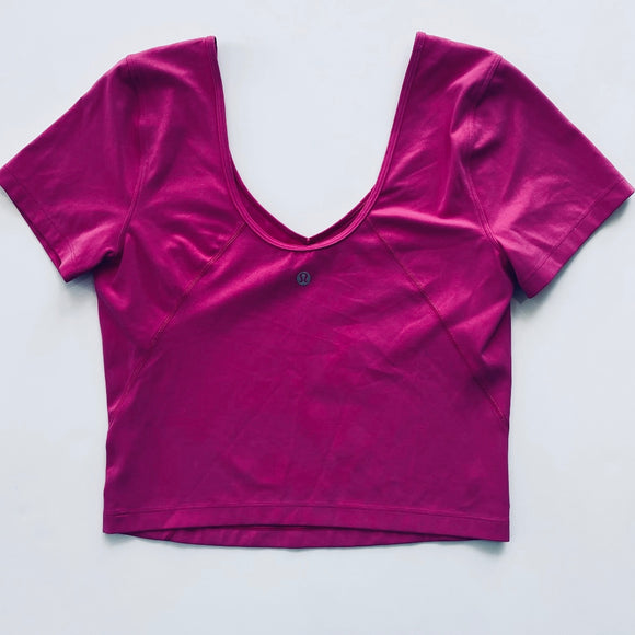 LULULEMON Short Sleeve Crop Top Purple Size 4