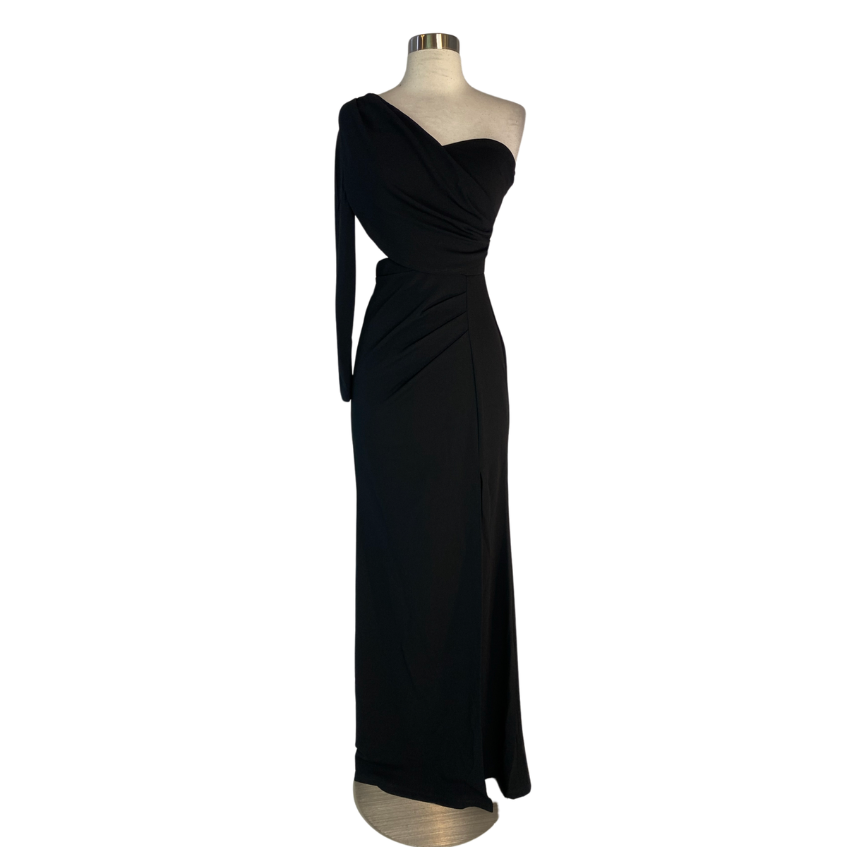 5100 Black One Sleeve Cutuout Evening Dress