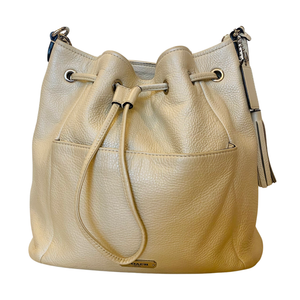 COACH Avery Leather Drawstring Shoulder Bag Ivory