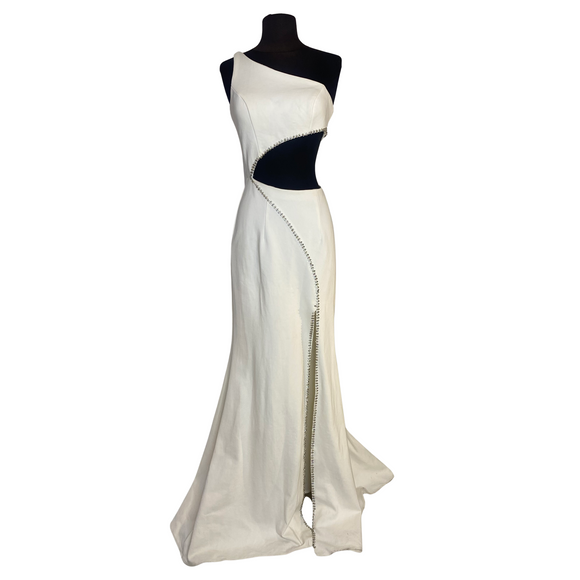 SHERRI HILL Style 55565 Long Gown White Size 2