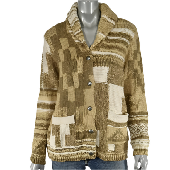 POLO RALPH LAUREN
Cotton Linen Patchwork
Cardigan Sweater Size Small