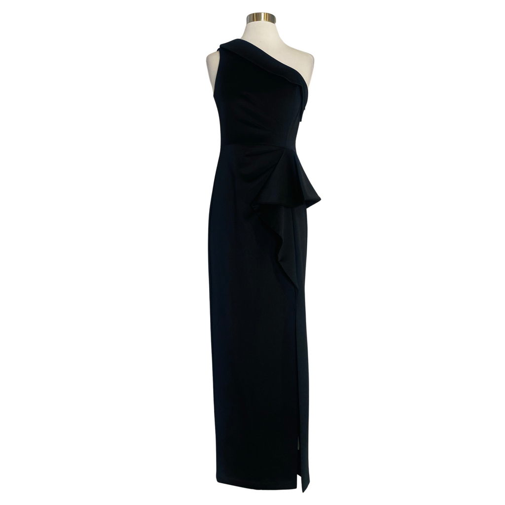 ELIZA J Long One Shoulder Gown Black Size 4 NWT