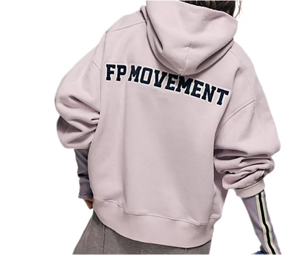 FREE PEOPLE MOVEMENT A Cut Above Embroidered Logo Hoodie Size S