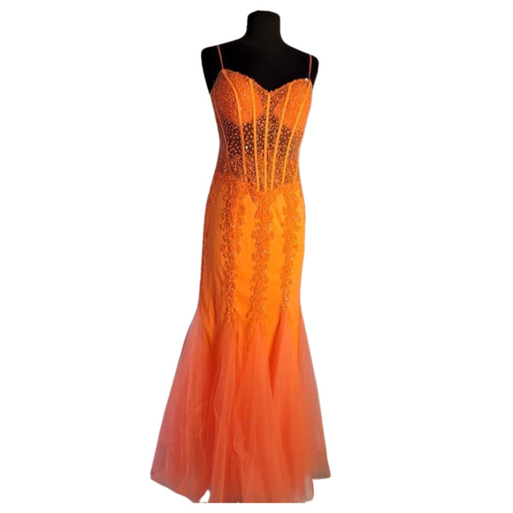 JOVANI Long Gown Orange Size 4