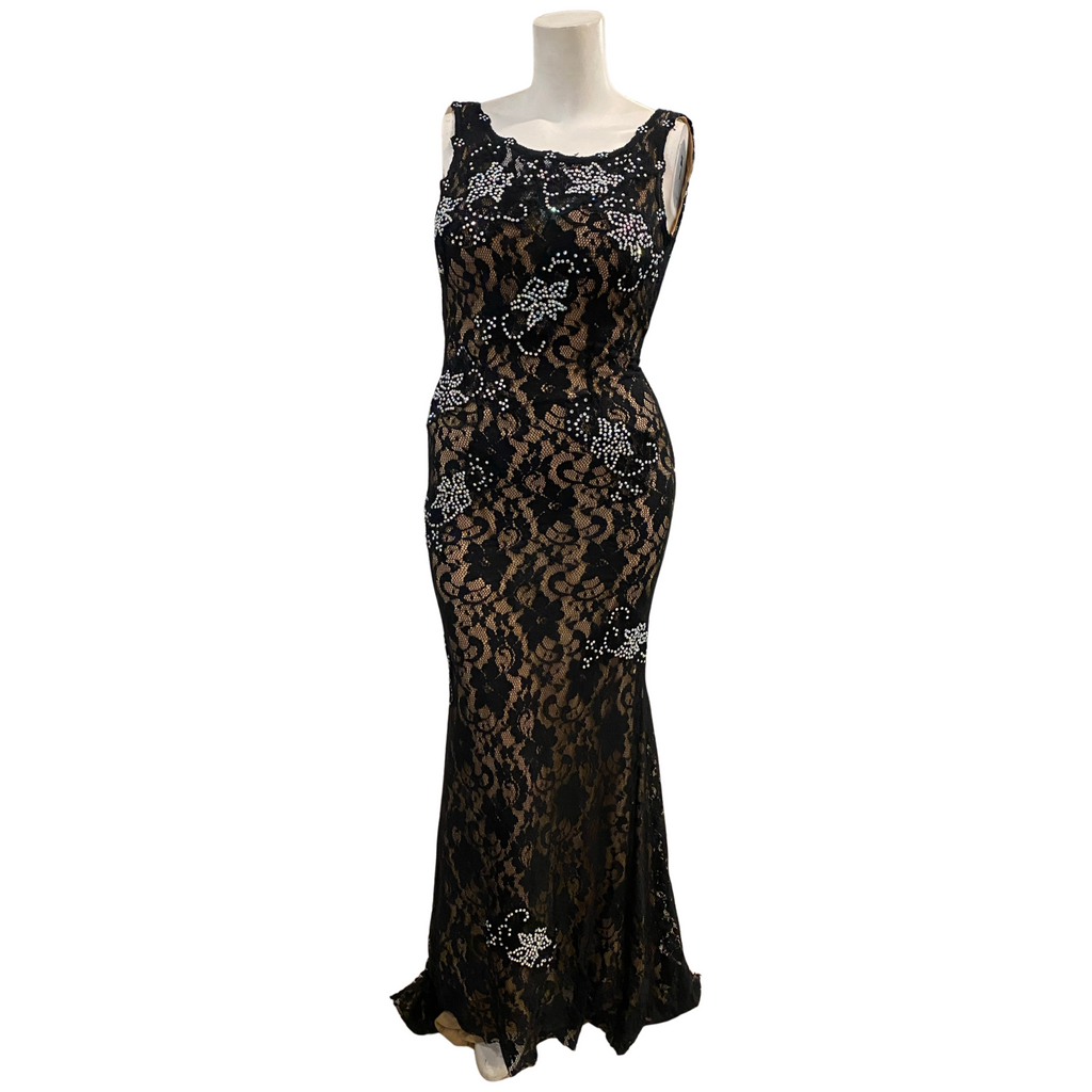 JOVANI Style 21789 Long Gown Black/ Nude Size 12