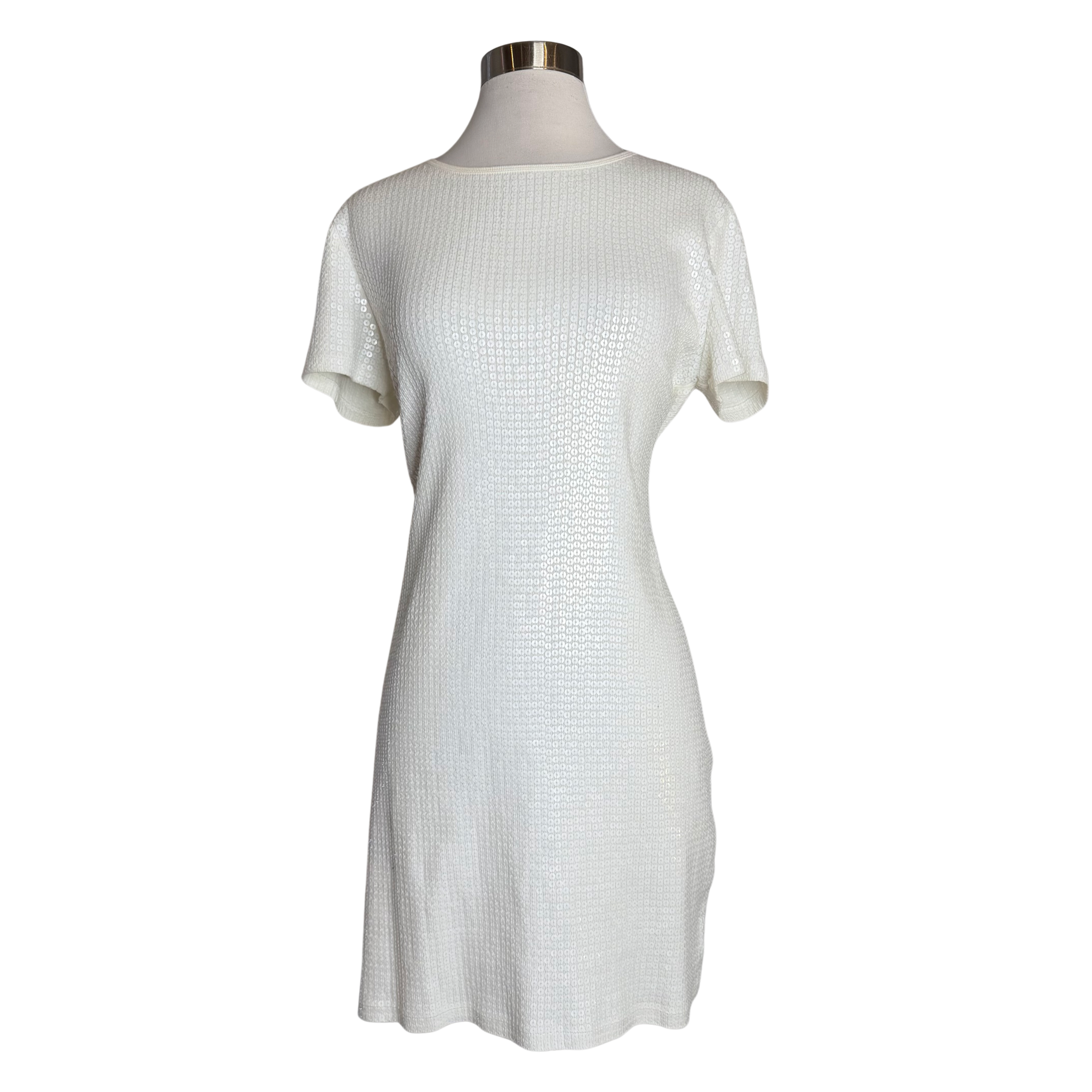 michael kors white sequin dress MICHAEL Michael Kors Floral Sequin Tank Mini Dress in White
