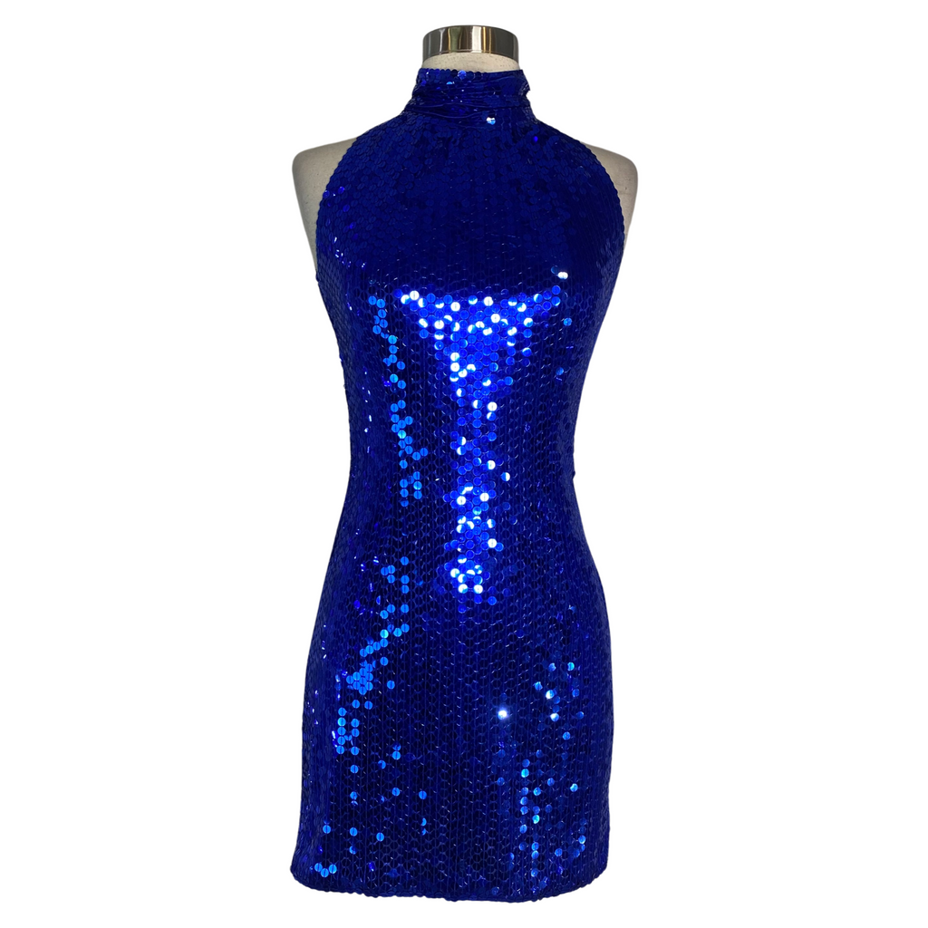 BOUTIQUE Short Sequin Dress Blue Size 6